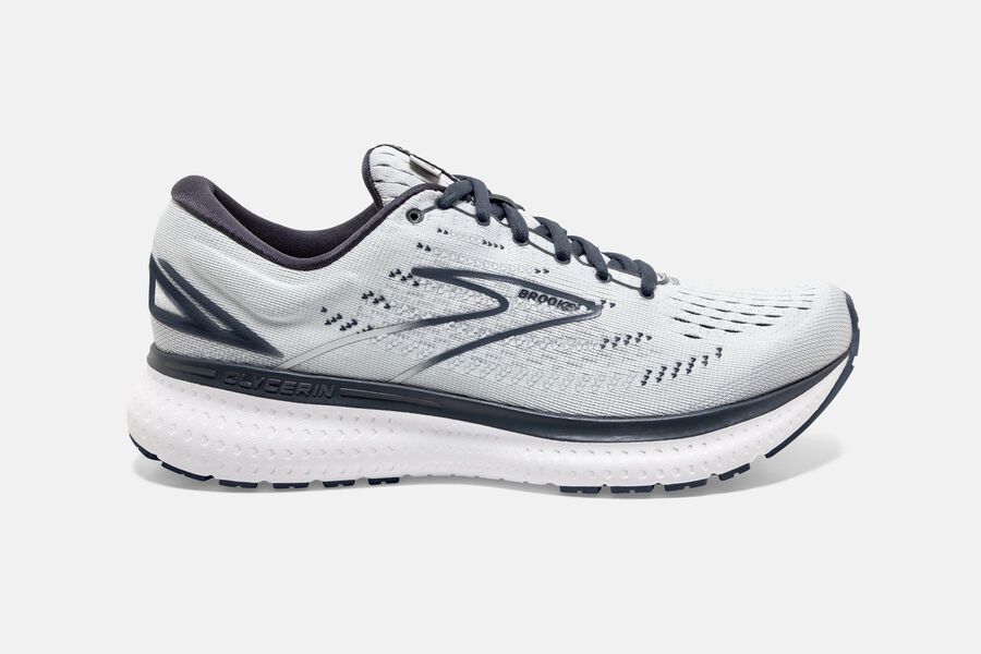 Glycerin 19 Road Brooks Running Shoes NZ Womens - White/Grey - AVNHTI-273